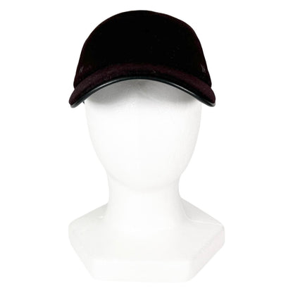 Hermes Cashmere Leather Logo Embroidery Series Button Cap Dark Brown 57 Hat — view 2