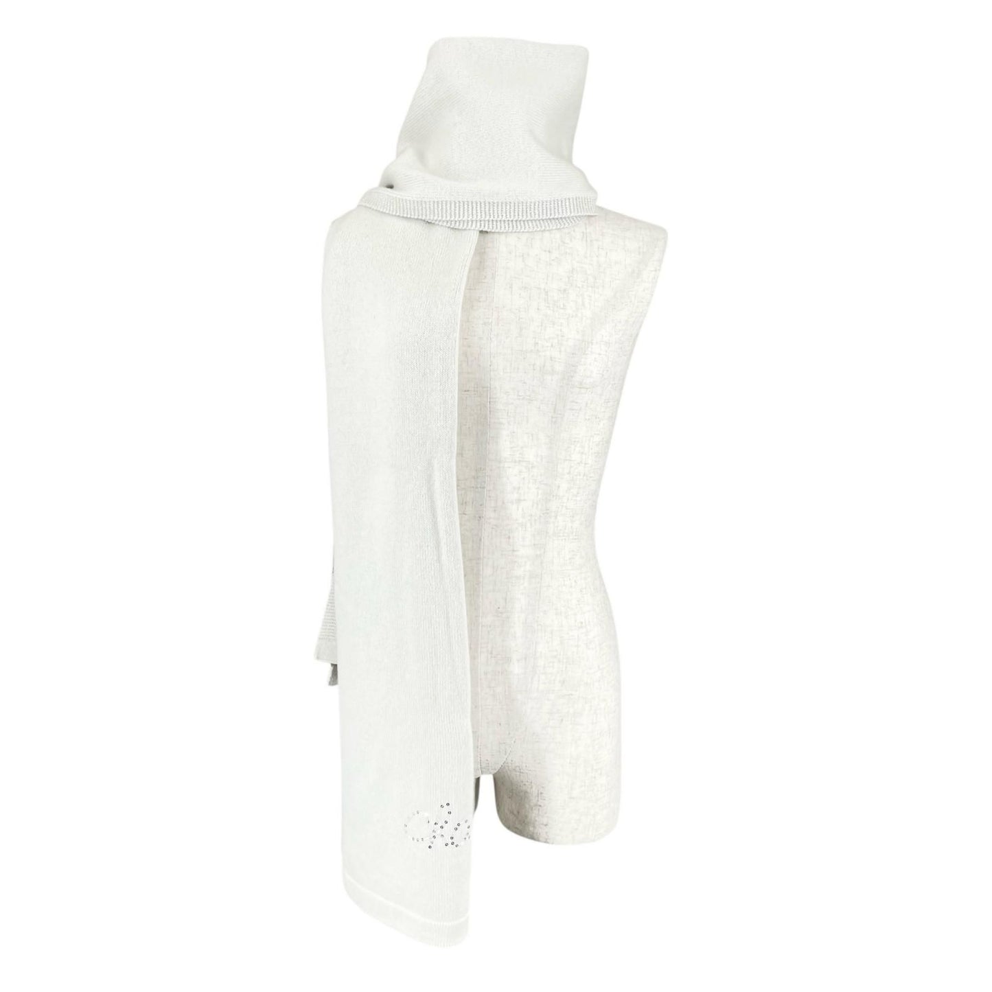 Chanel Cashmere Sequin Decoration Logo Scarf — view 2