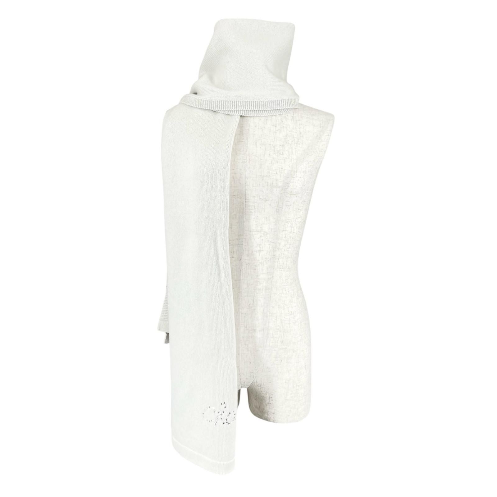 Chanel Cashmere Sequin Decoration Logo Scarf — view 2