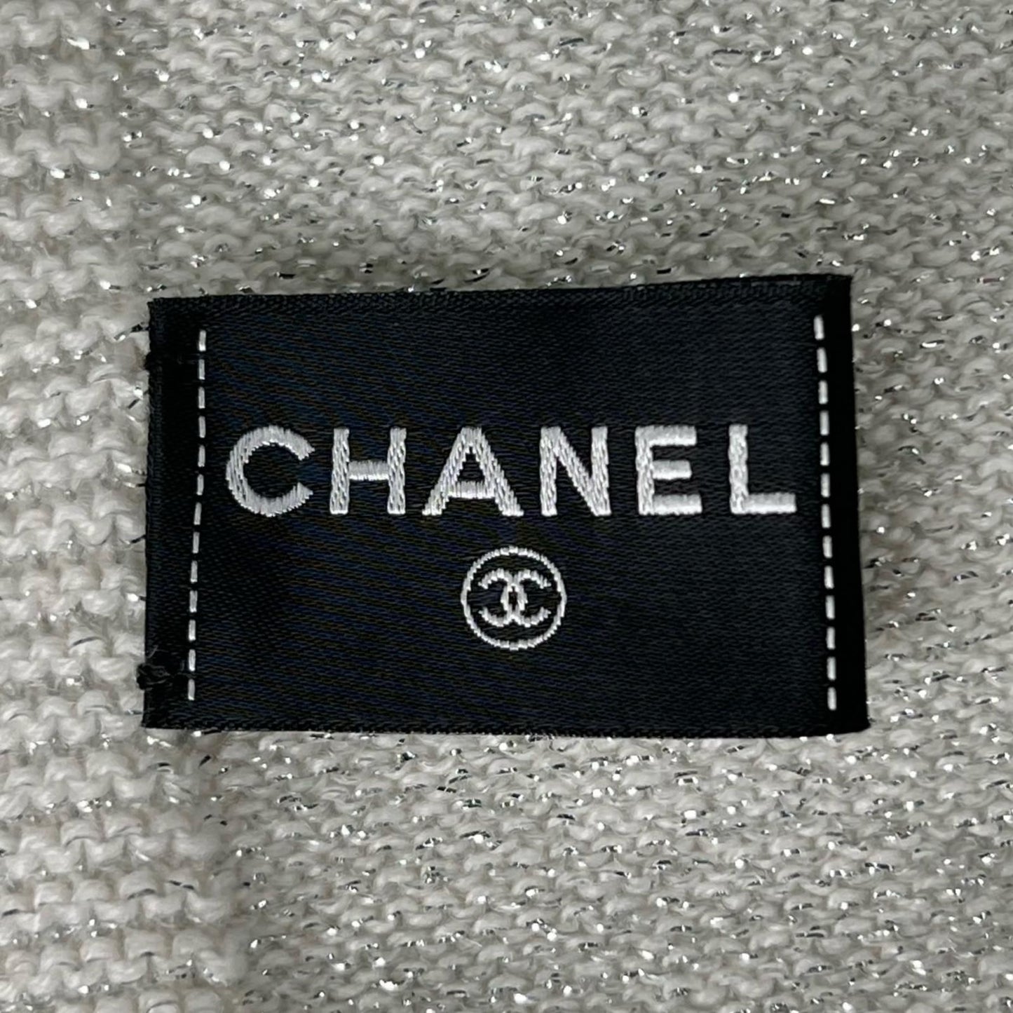 Chanel Cashmere Sequin Decoration Logo Scarf — view 5