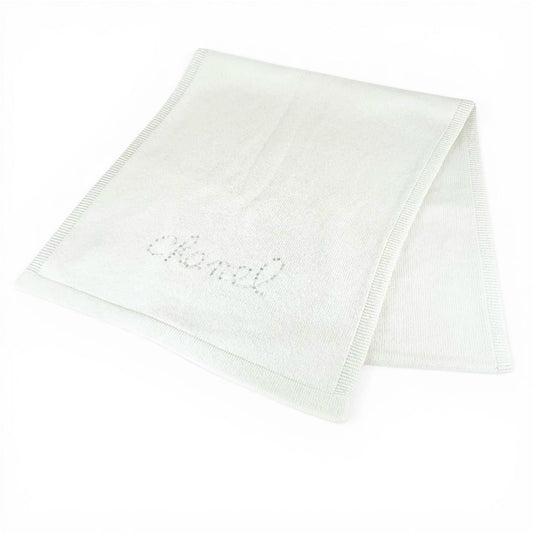 Chanel Cashmere Sequin Decoration Logo Scarf