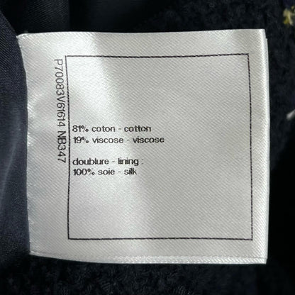 Chanel Lining Silk 100% CC Logo Knee Length Tweed Skirt Dark Navy 38 — view 7