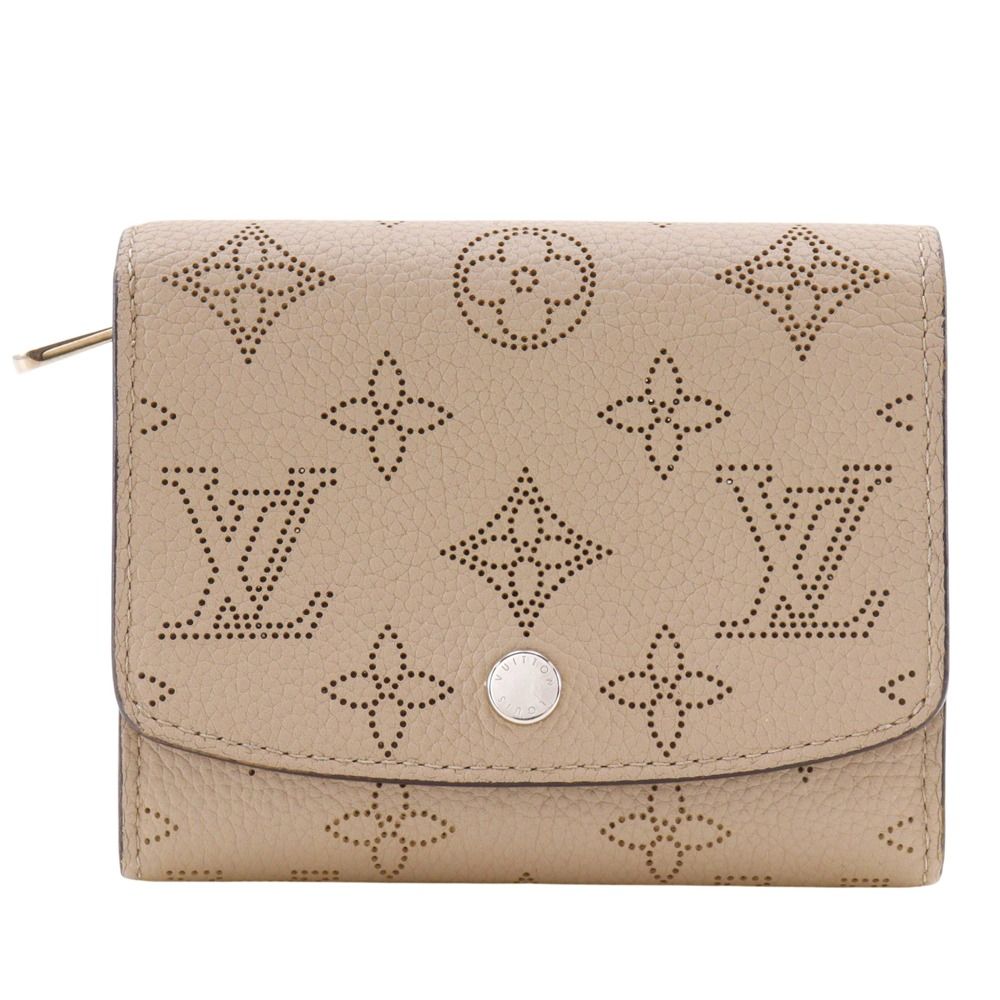Louis Vuitton Portefeuille Iris Compact Monogram Mahina Gale Gray Bifold Wallet