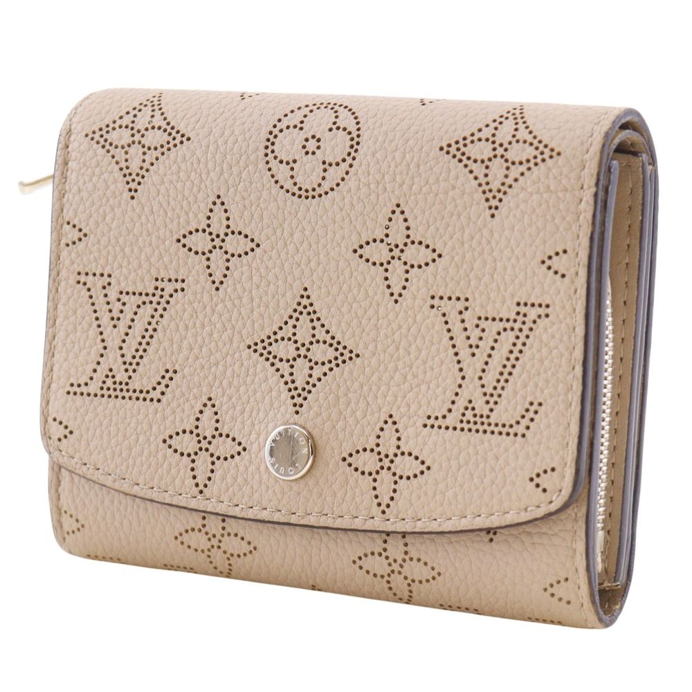 Louis Vuitton Portefeuille Iris Compact Monogram Mahina Gale Gray Bifold Wallet — view 2