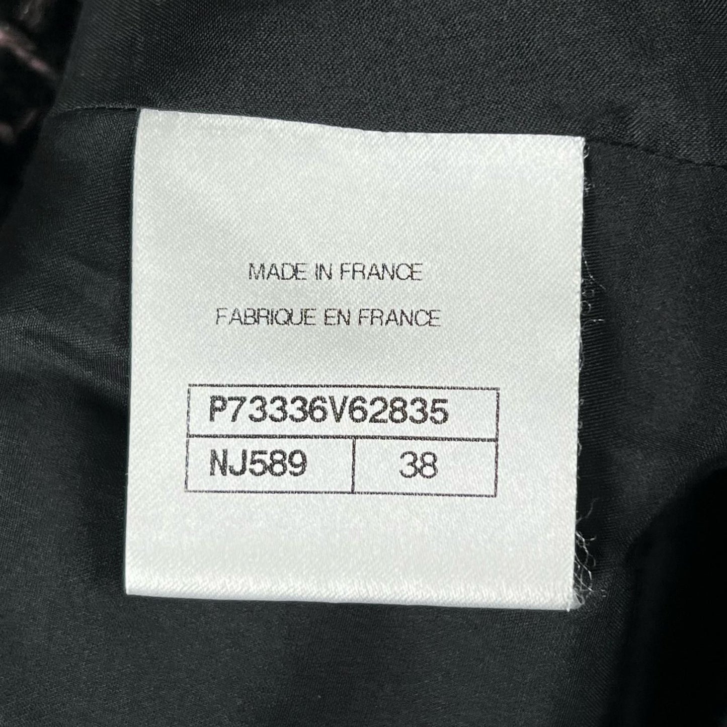 Chanel Lining Silk 100% Lion Button Tweed Skirt Black Pink 38 — view 7