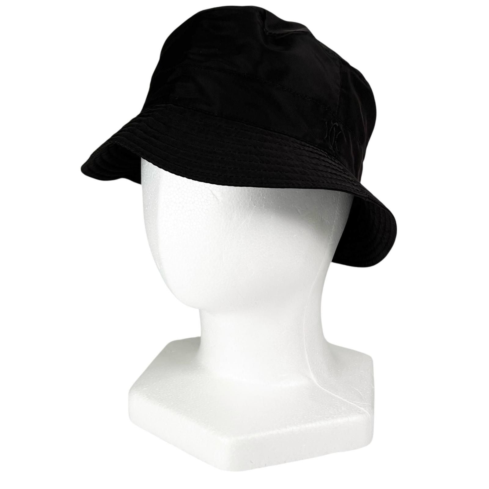 Hermes Motsch Lift Embroidery Nylon Bucket Hat Dark Brown 56