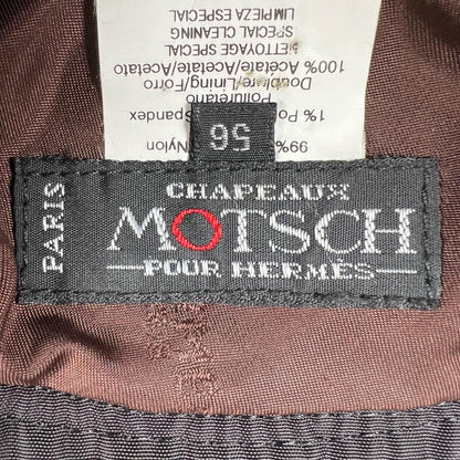 Hermes Motsch Lift Embroidery Nylon Bucket Hat Dark Brown 56 — view 8