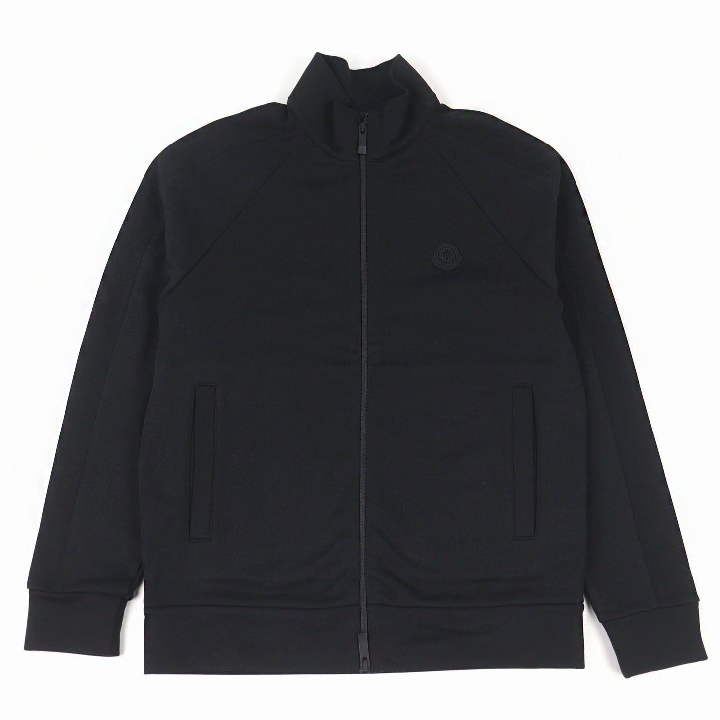 Moncler Zip UP Cardigan Logo Patch Double Zip Track Jacket Black