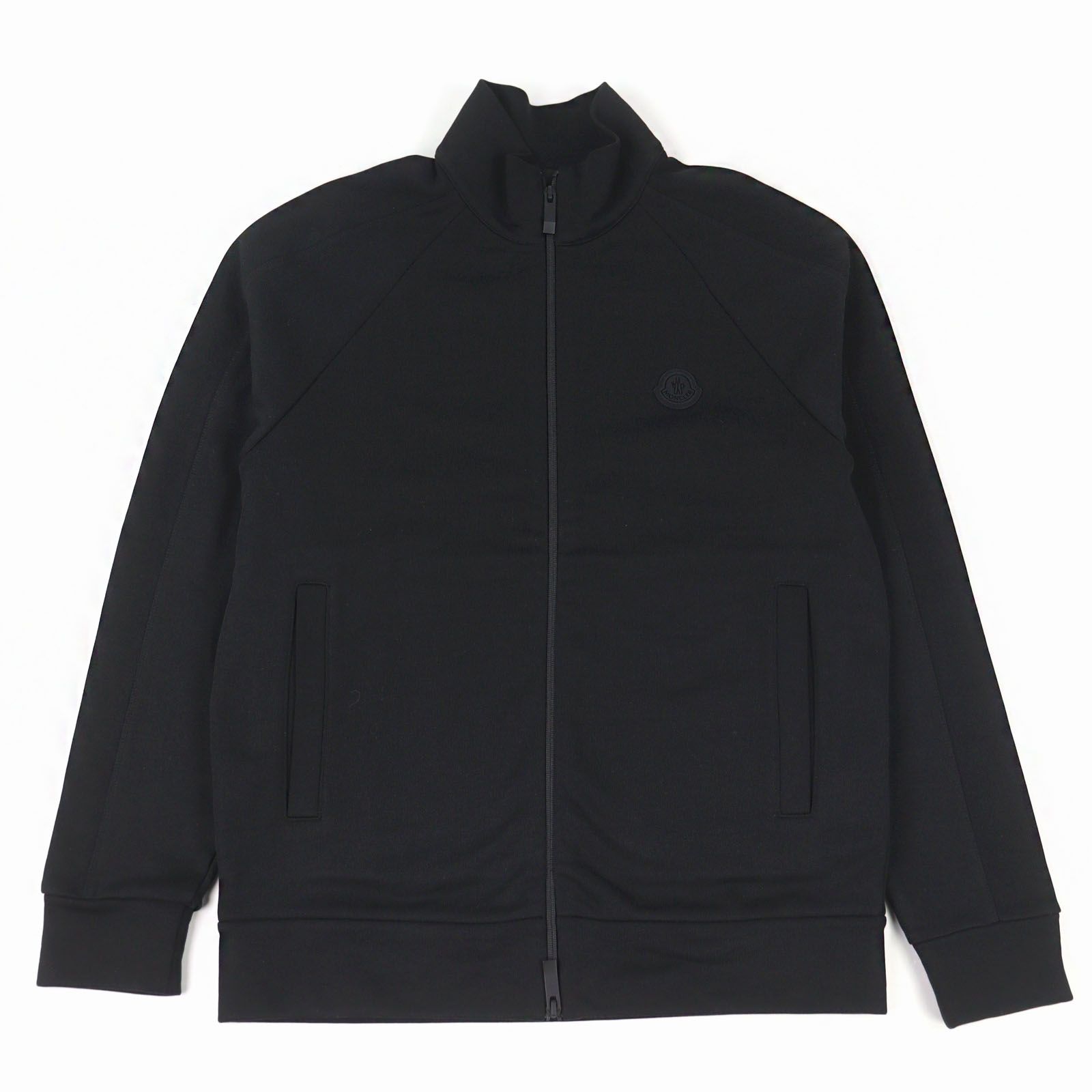Moncler Zip UP Cardigan Logo Patch Double Zip Track Jacket Black