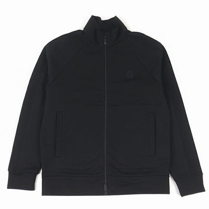 Moncler Zip UP Cardigan Logo Patch Double Zip Track Jacket Black