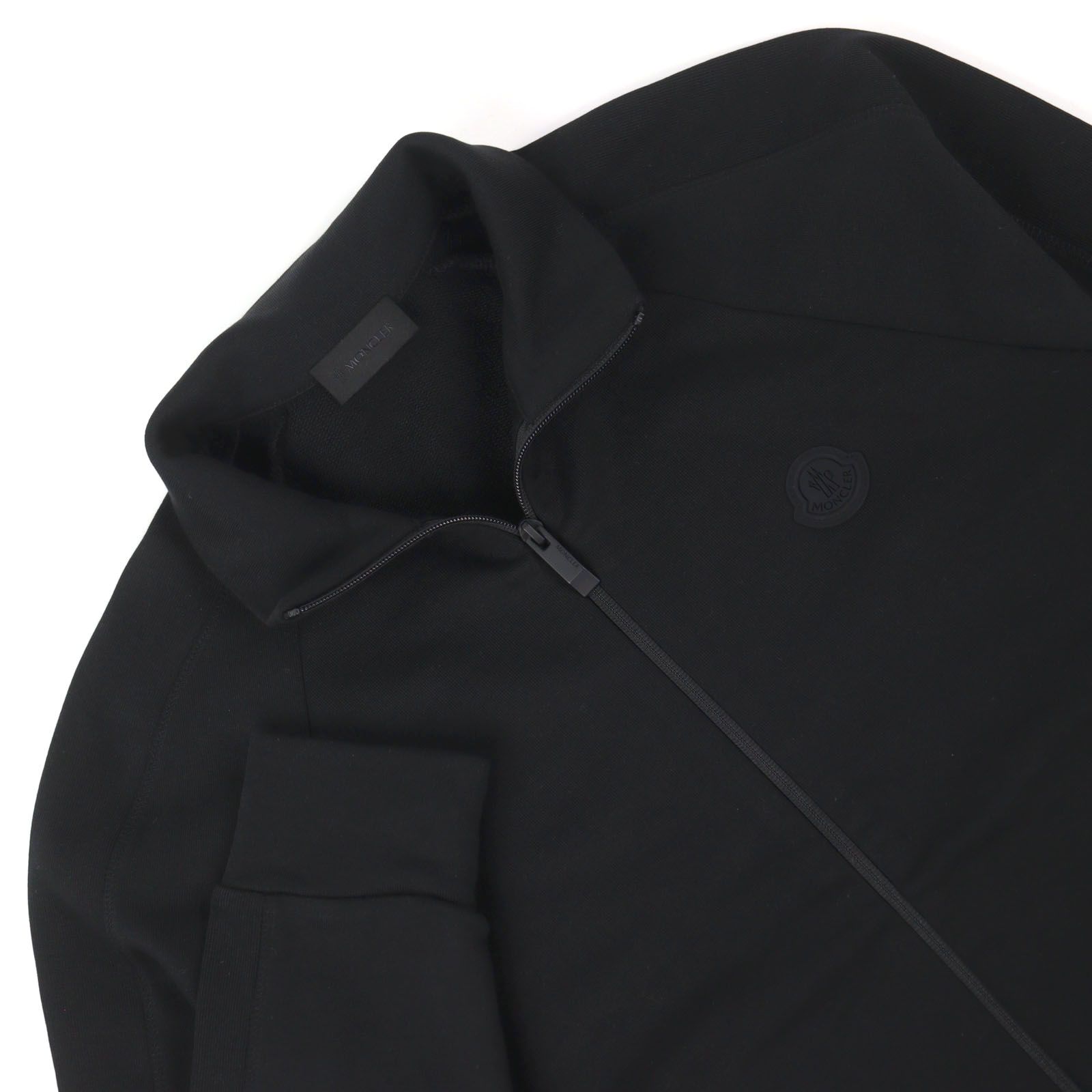 Moncler Zip UP Cardigan Logo Patch Double Zip Track Jacket Black — view 2