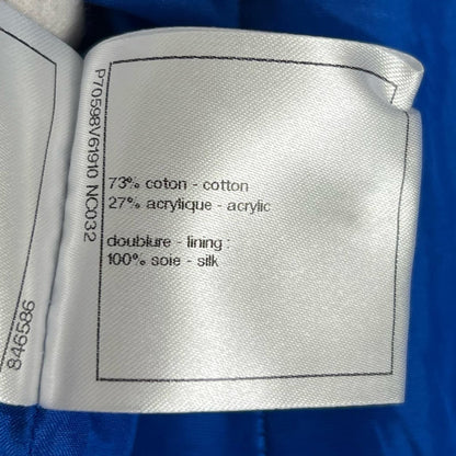 Chanel Lining Silk 100% CC Logo Tweed Pants Cropped Blue 34 — view 8