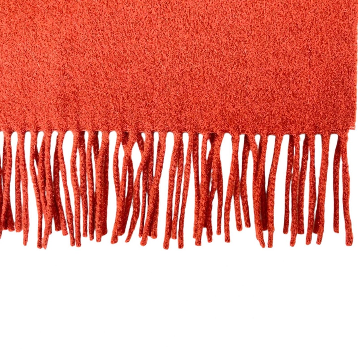 Hermes Cashmere Logo Embroidered Scarf with Fringe Shawl Brown — view 3