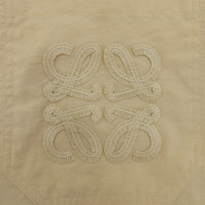 Loewe Paulas Ibiza Cotton Anagram Embroidery Long Sleeve Shirt Beige 38 — view 4