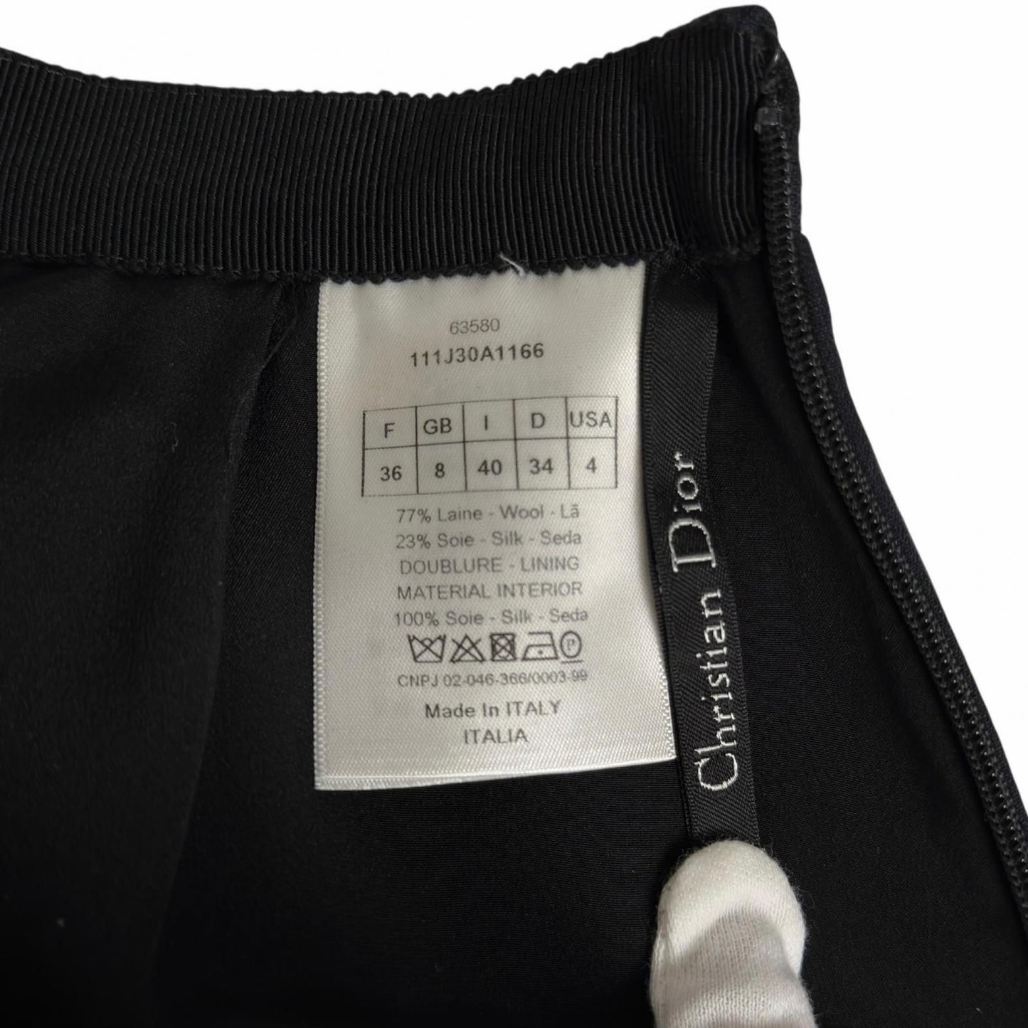 Dior Lining Silk 100% Mini Skirt Black 40 — view 8