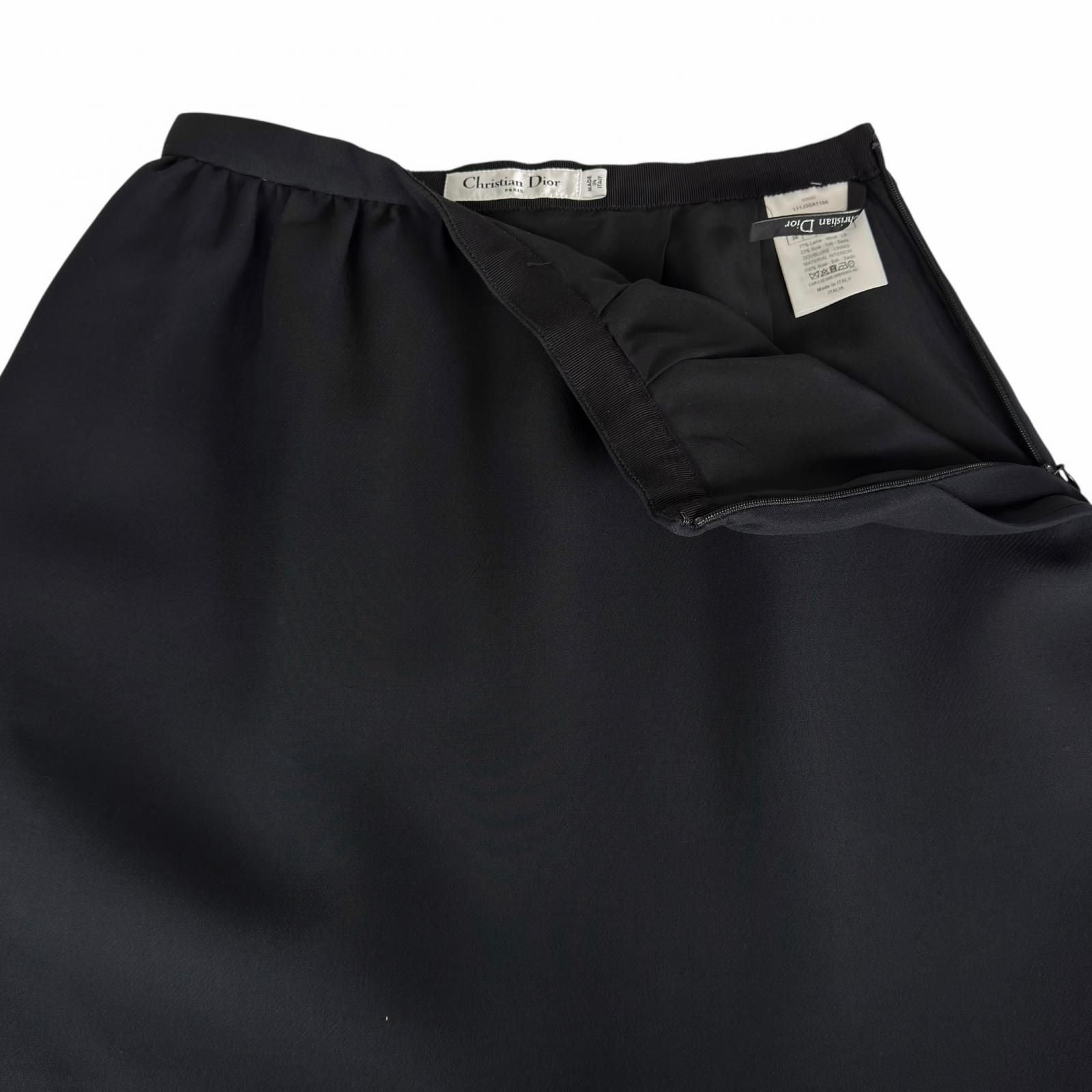 Dior Lining Silk 100% Mini Skirt Black 40 — view 5