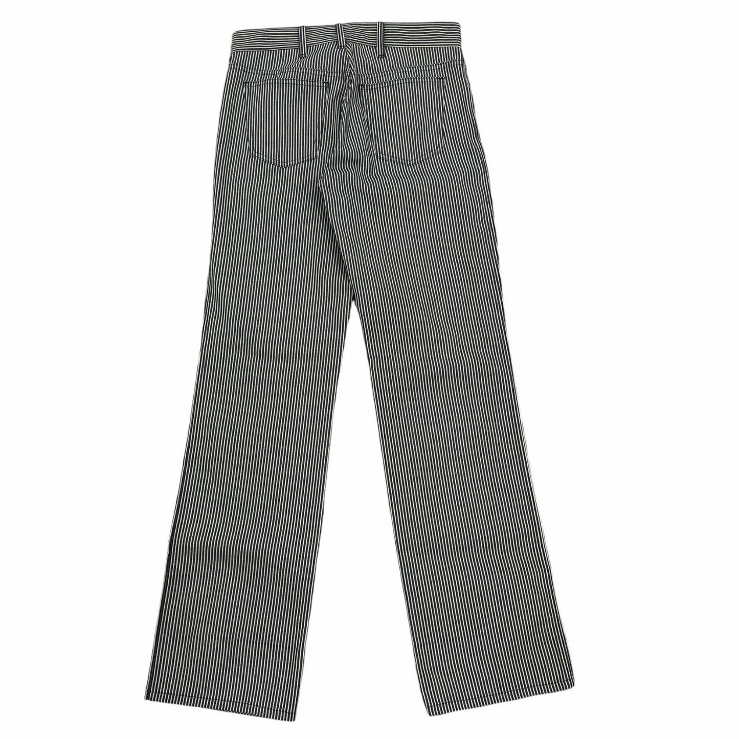 Celine Cotton 100% Hickory Striped Pattern Denim Pants Navy White 26 — view 2