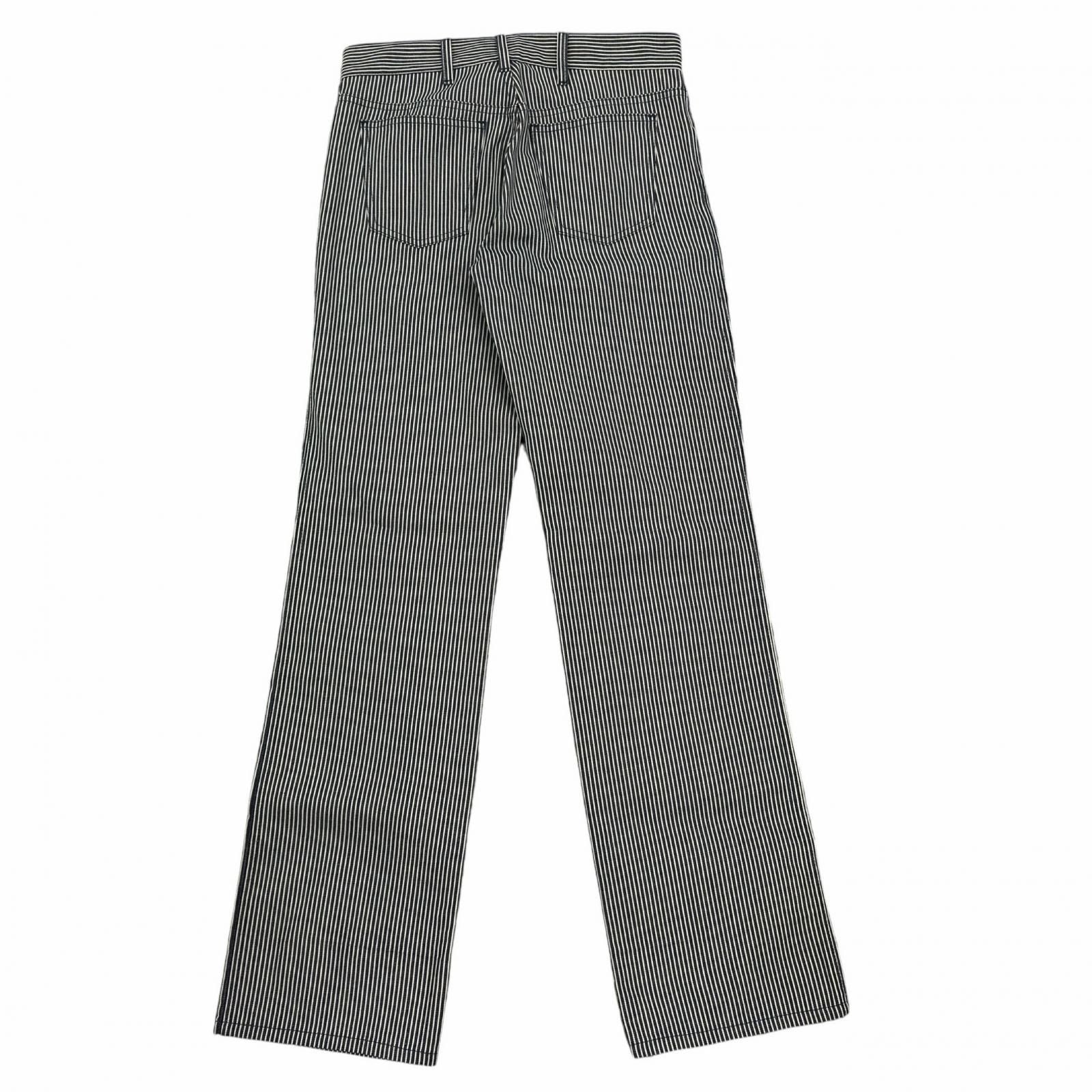Celine Cotton 100% Hickory Striped Pattern Denim Pants Navy White 26 — view 2