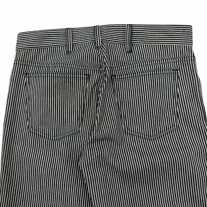 Celine Cotton 100% Hickory Striped Pattern Denim Pants Navy White 26 — view 4