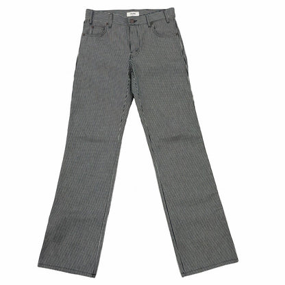 Celine Cotton 100% Hickory Striped Pattern Denim Pants Navy White 26