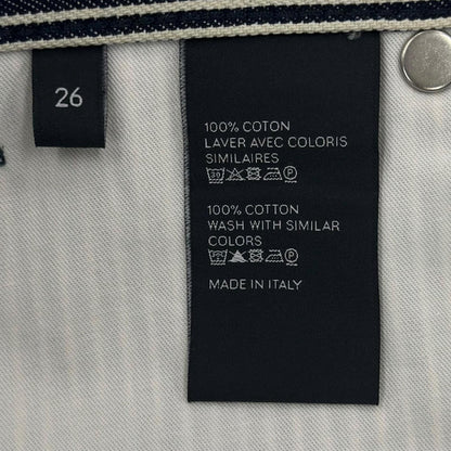 Celine Cotton 100% Hickory Striped Pattern Denim Pants Navy White 26 — view 7
