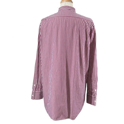 Celine Phoebe Philo Era Cotton 100% Gingham Check Logo Buttoned Long Sleeve — view 2
