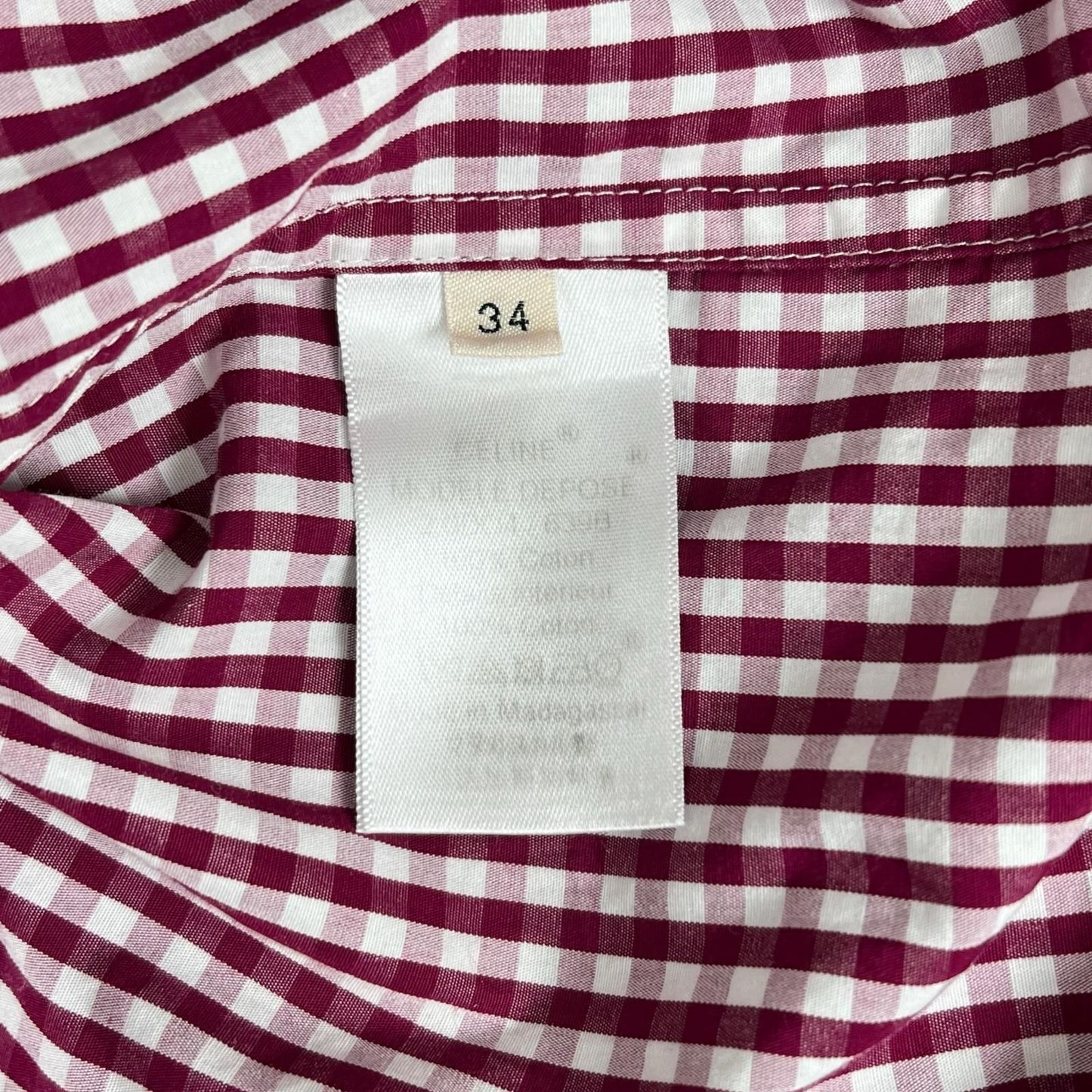 Celine Phoebe Philo Era Cotton 100% Gingham Check Logo Buttoned Long Sleeve — view 7