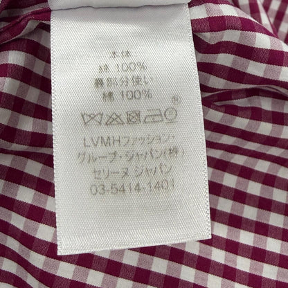 Celine Phoebe Philo Era Cotton 100% Gingham Check Logo Buttoned Long Sleeve — view 8