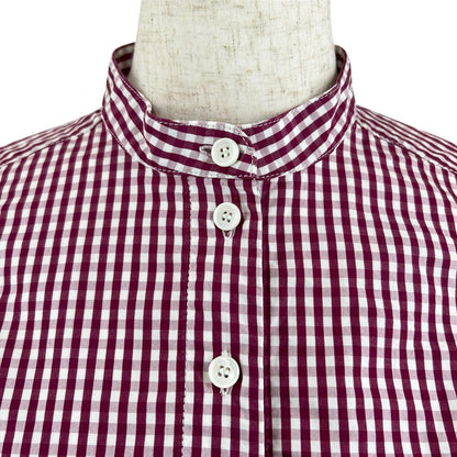 Celine Phoebe Philo Era Cotton 100% Gingham Check Logo Buttoned Long Sleeve — view 3
