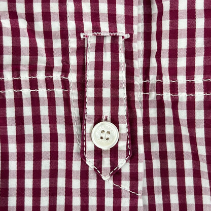 Celine Phoebe Philo Era Cotton 100% Gingham Check Logo Buttoned Long Sleeve — view 4
