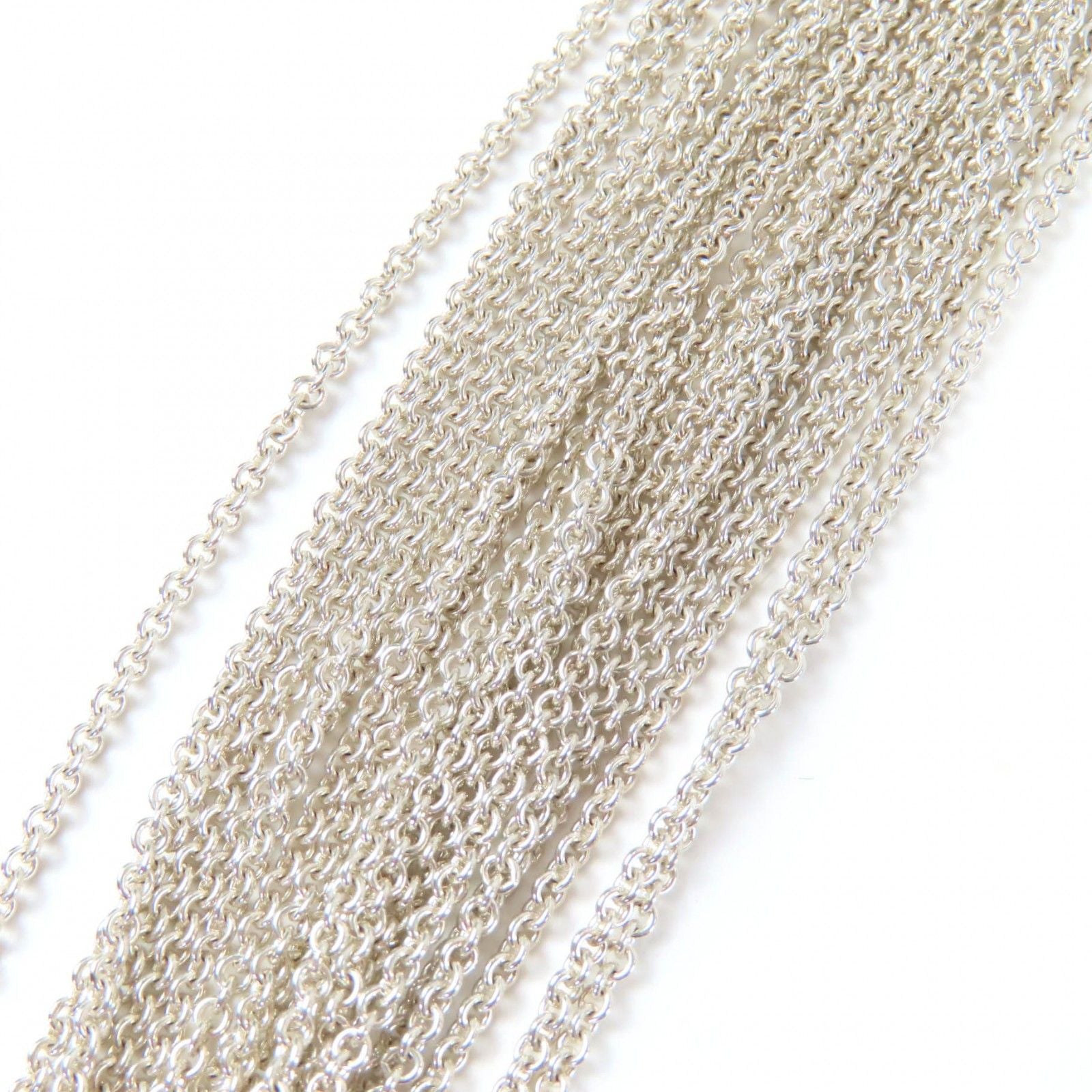 Tiffany & Co Open Heart Toggle Chain 925 10 Row Necklace Choker Silver — view 8