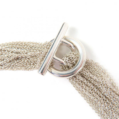 Tiffany & Co Open Heart Toggle Chain 925 10 Row Necklace Choker Silver — view 5