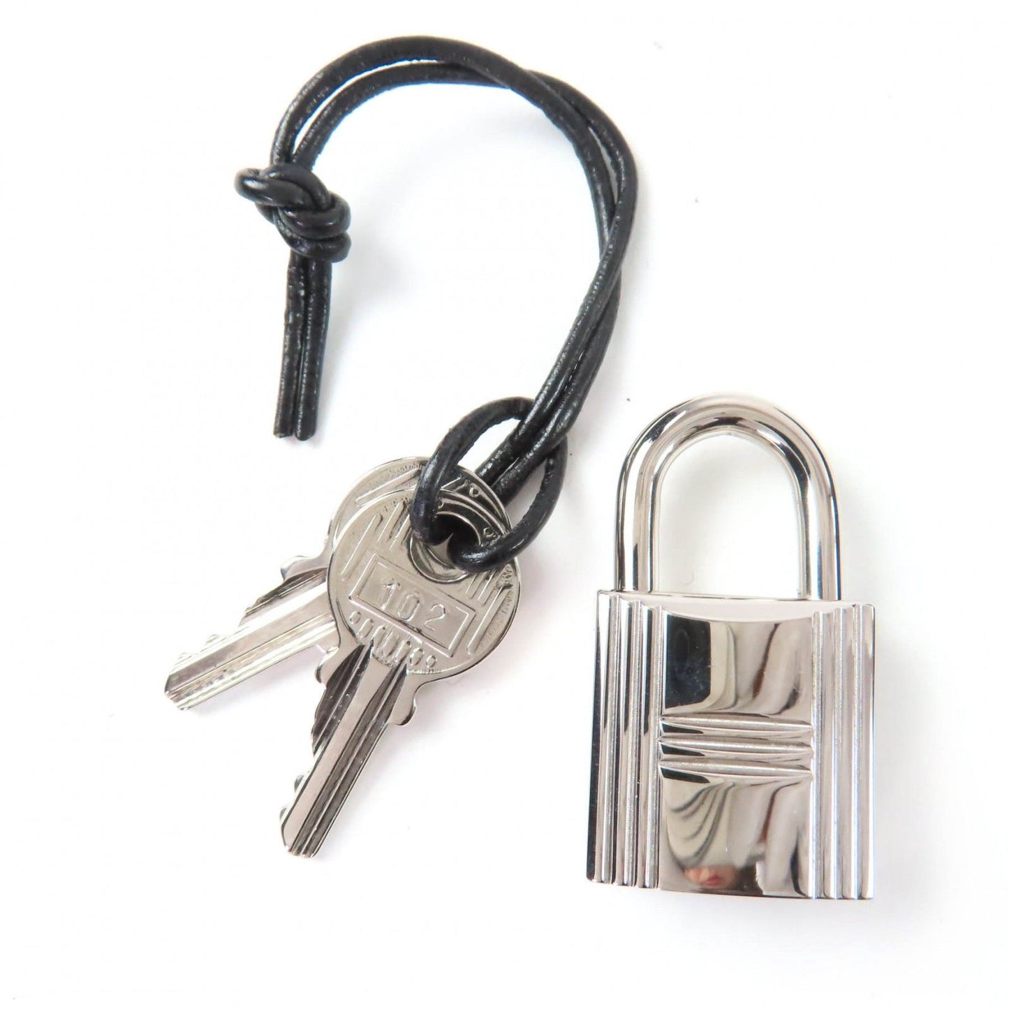 Hermes Her Line MM Silver Key with Cadena Series Canvas Tote Gray — view 8