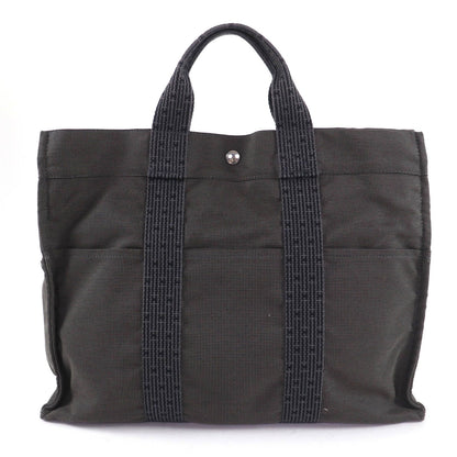 Hermes Her Line MM Silver Key with Cadena Series Canvas Tote Gray — view 2