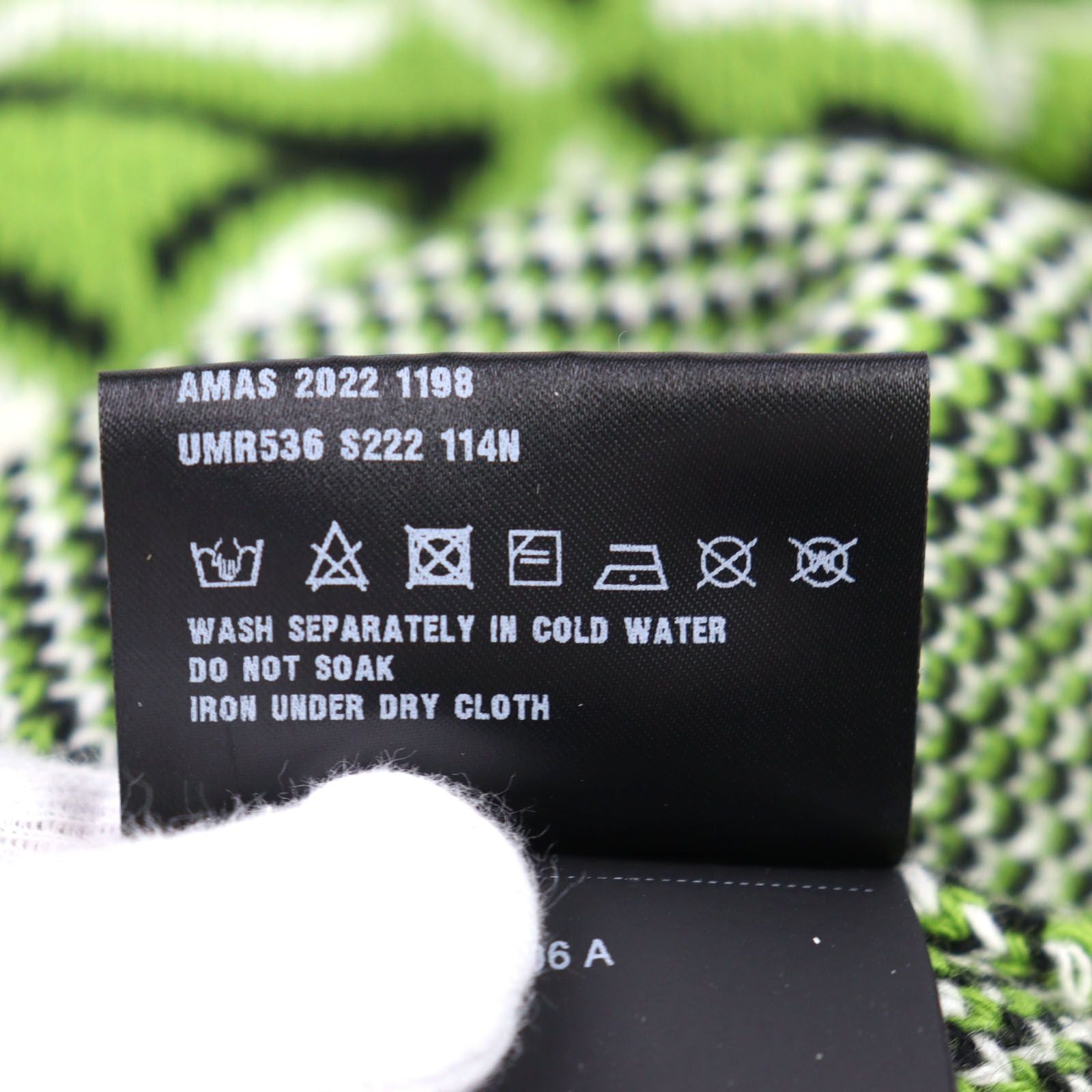 Prada Virgin Wool Cashmere 29% Logo Embroidery High Neck Knit Sweater Green — view 8