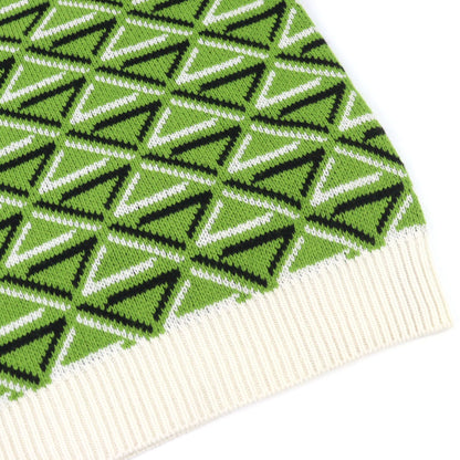 Prada Virgin Wool Cashmere 29% Logo Embroidery High Neck Knit Sweater Green — view 5