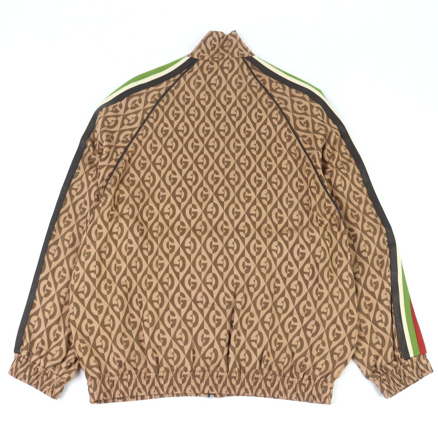 Gucci Lambus Side Line Leather Track Jacket Brown — view 4