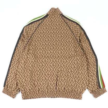 Gucci Lambus Side Line Leather Track Jacket Brown — view 4