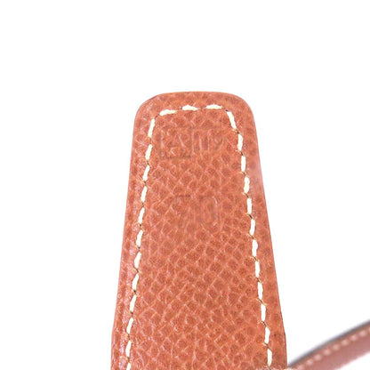 Hermes Vintage Martin Margiela Era Logo Gold Buckle Leather Belt Dark Brown 70 — view 9