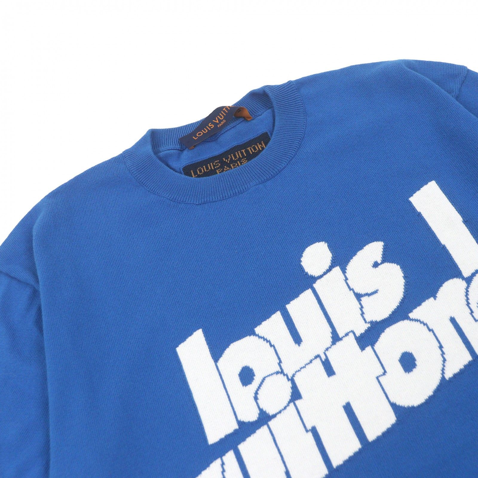 Louis Vuitton Cotton Silk Everyday Inside Out Short Sleeve Knit Blue Sweater — view 2