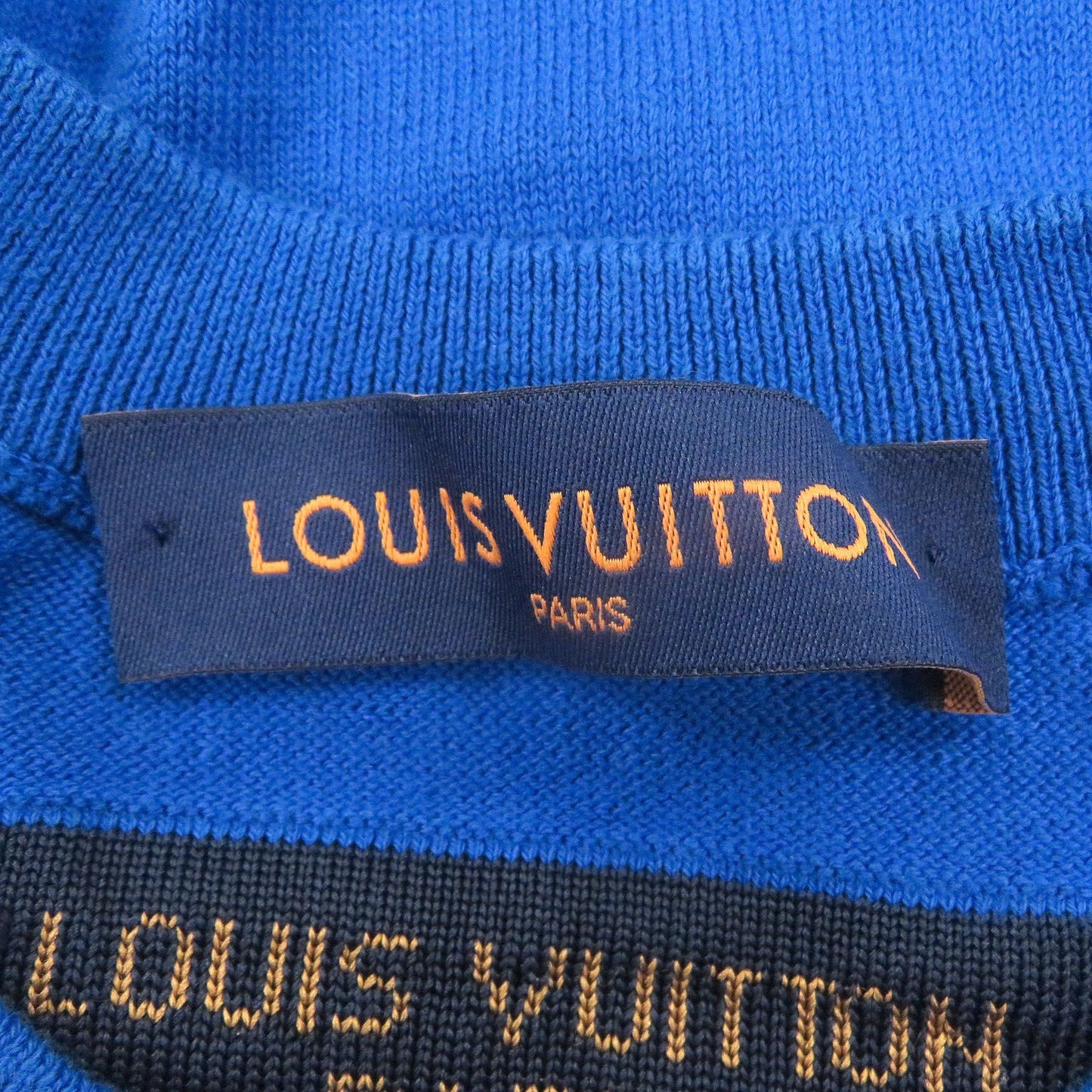 Louis Vuitton Cotton Silk Everyday Inside Out Short Sleeve Knit Blue Sweater — view 6