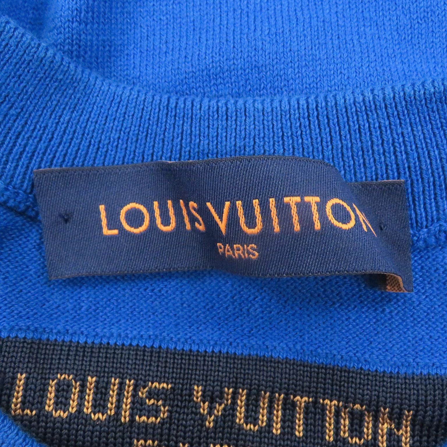 Louis Vuitton Cotton Silk Everyday Inside Out Short Sleeve Knit Blue Sweater — view 6