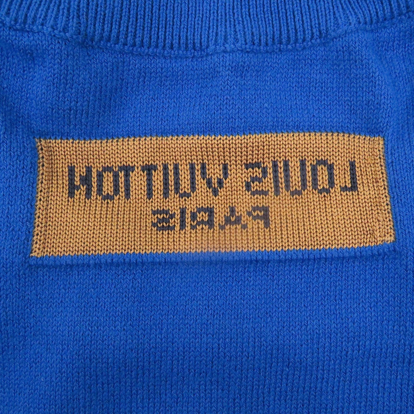 Louis Vuitton Cotton Silk Everyday Inside Out Short Sleeve Knit Blue Sweater — view 5