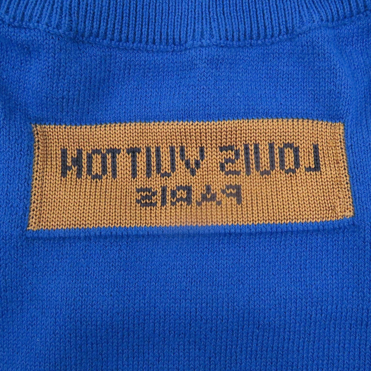 Louis Vuitton Cotton Silk Everyday Inside Out Short Sleeve Knit Blue Sweater — view 5