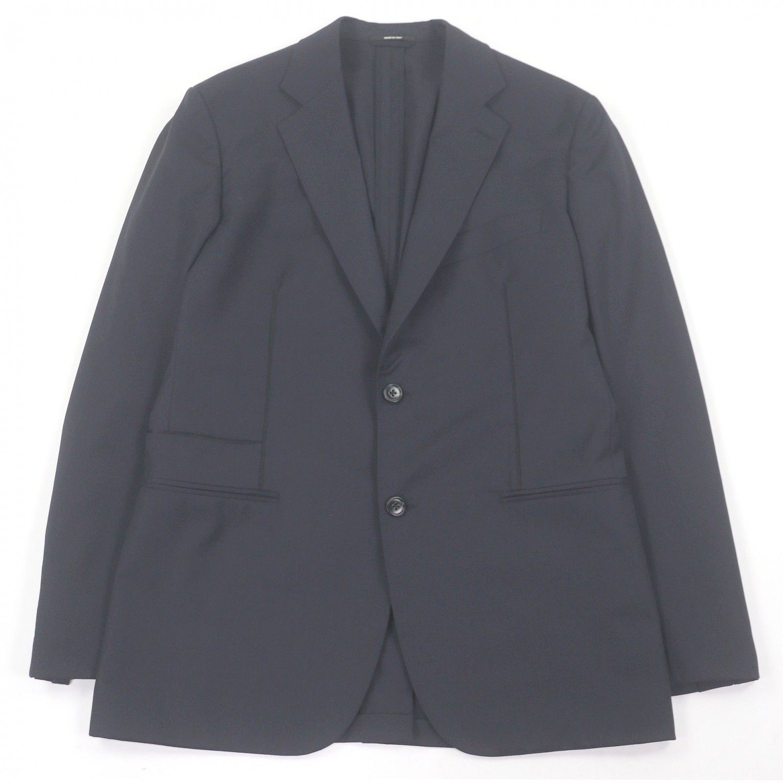 Hermes Silk Blend Single Tailored Jacket Leather Navy 50 Recommended