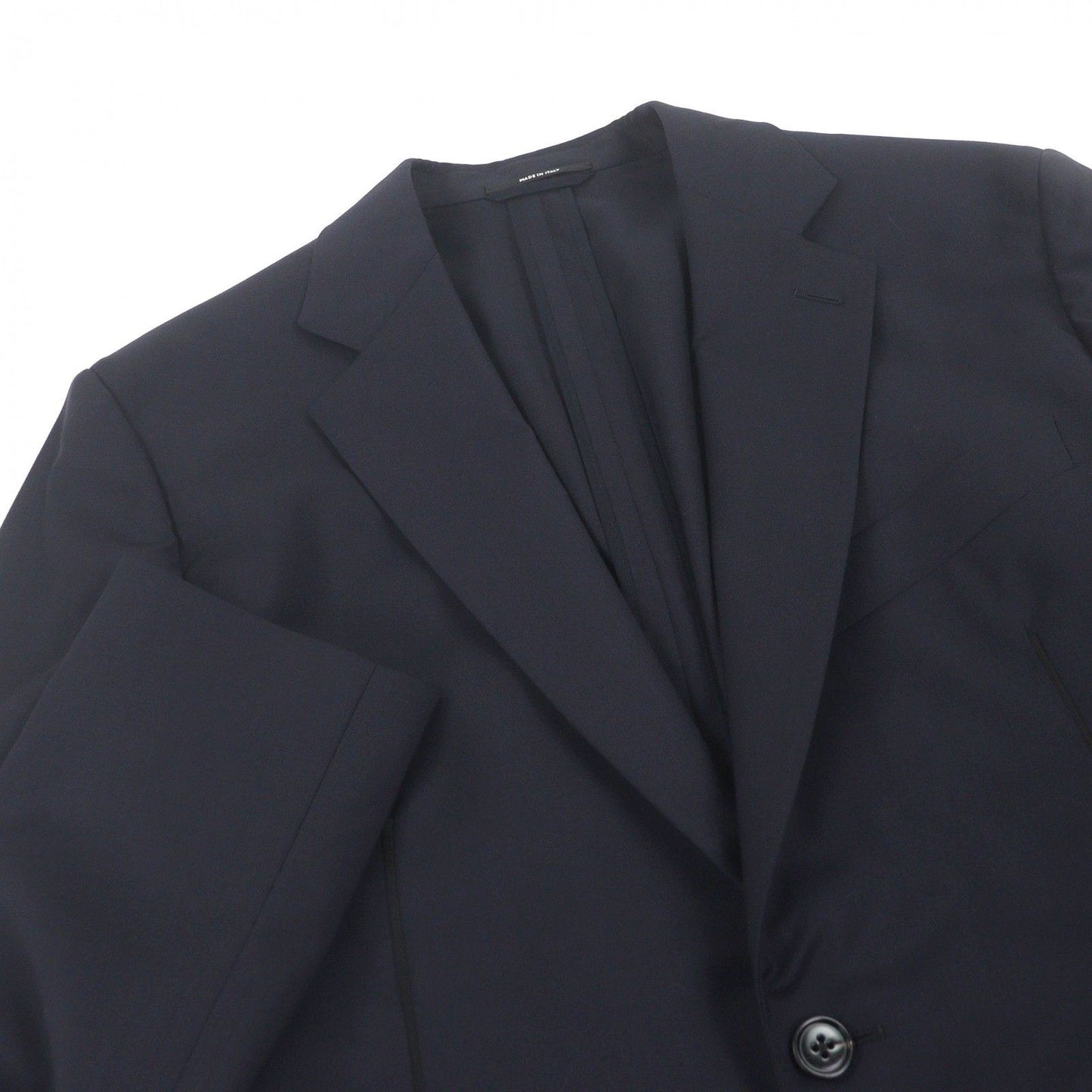 Hermes Silk Blend Single Tailored Jacket Leather Navy 50 Recommended — view 2
