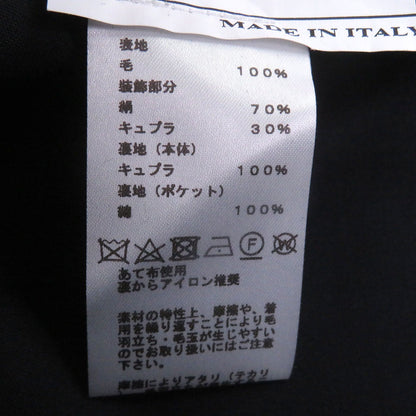 Hermes Silk Blend Single Tailored Jacket Leather Navy 50 Recommended — view 9