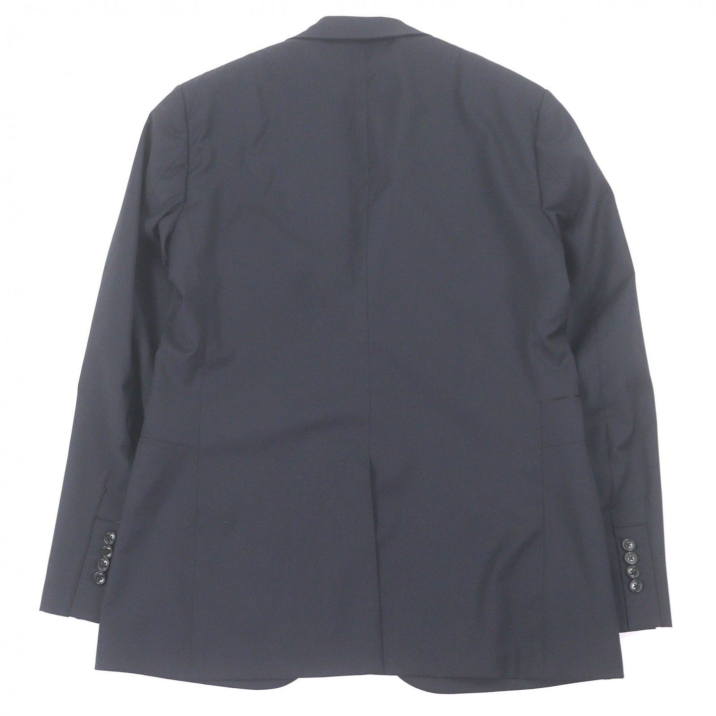 Hermes Silk Blend Single Tailored Jacket Leather Navy 50 Recommended — view 4