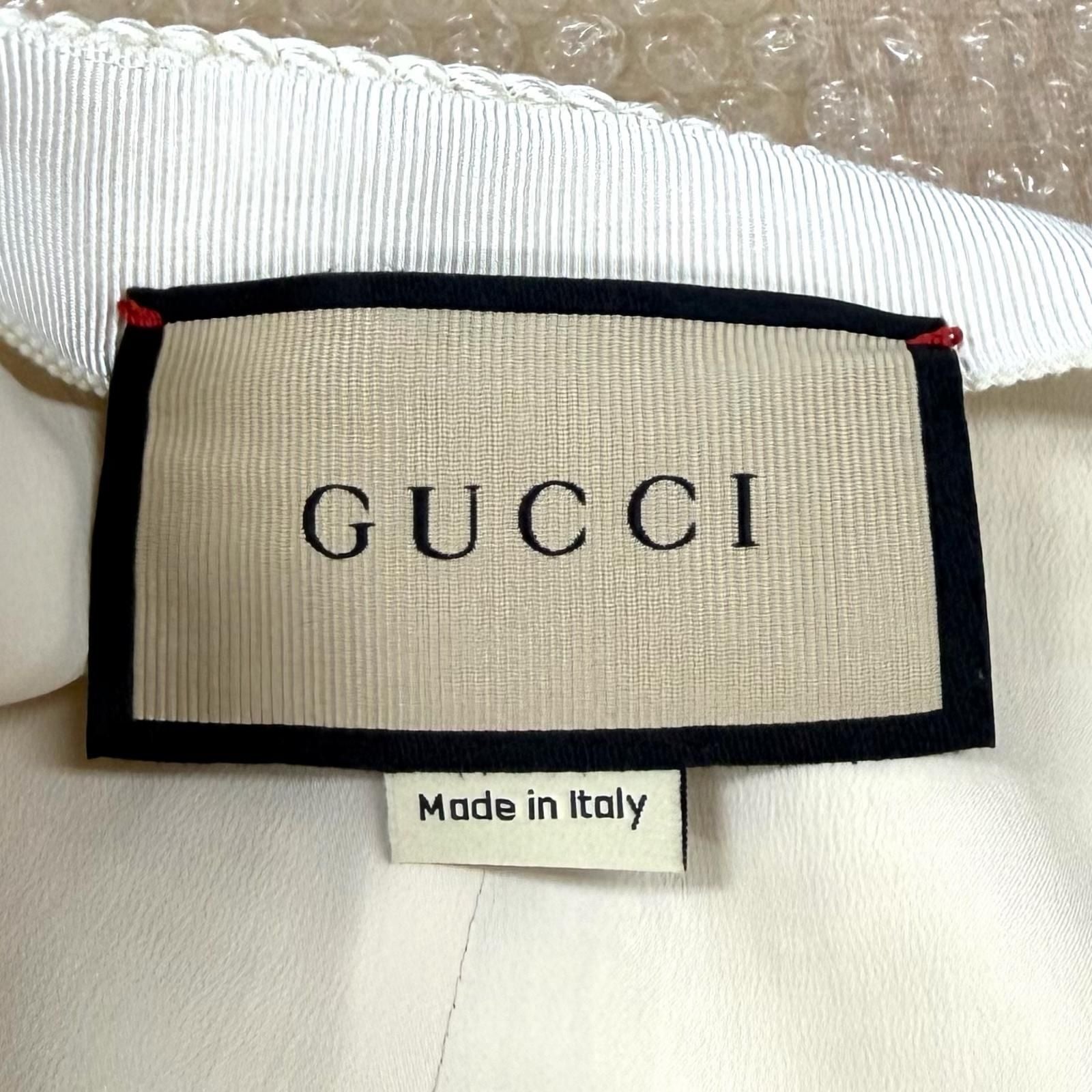 Gucci Wool Silk Blend Interlocking Tight Skirt White 40 — view 9