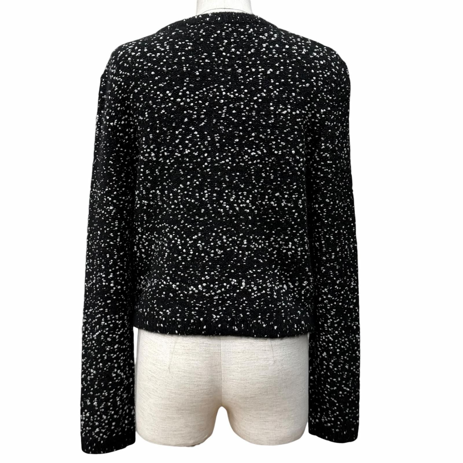 Chanel Cashmere Silk Blend CC Logo Button Line Stone Crew Neck Knit Cardigan — view 3
